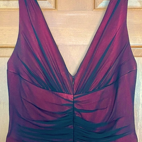 Jones New York Red Black Silk Embellished Sleeveless Midi Dress - Picture 2 of 8